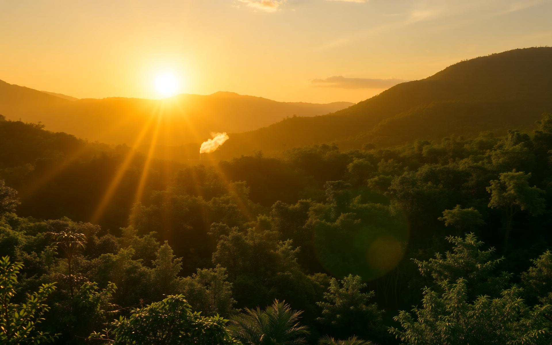 Dawn over Brazilian forest